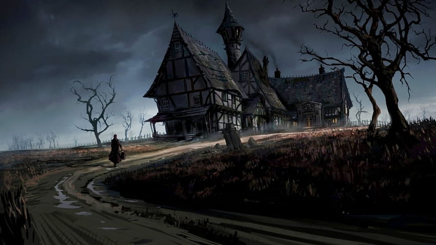 Dark art artwork fantasy artystyczny oryginalny psychodeliczny horror zło przerażający straszny upiorny halloween, przerażające drogi Tapeta HD