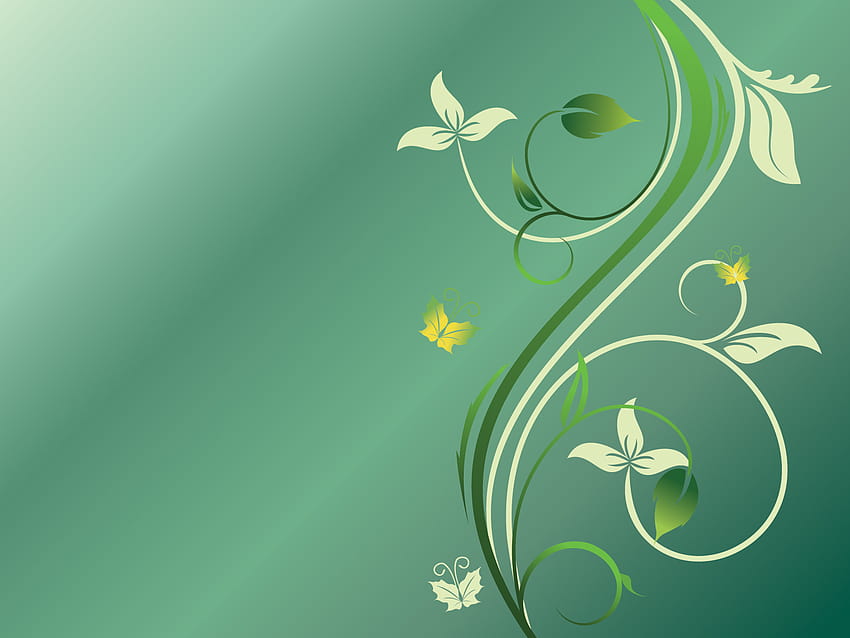Grün, Blätter, Linien Powerpoint-Vorlagen, orange-grüner abstrakter Frühling HD-Hintergrundbild