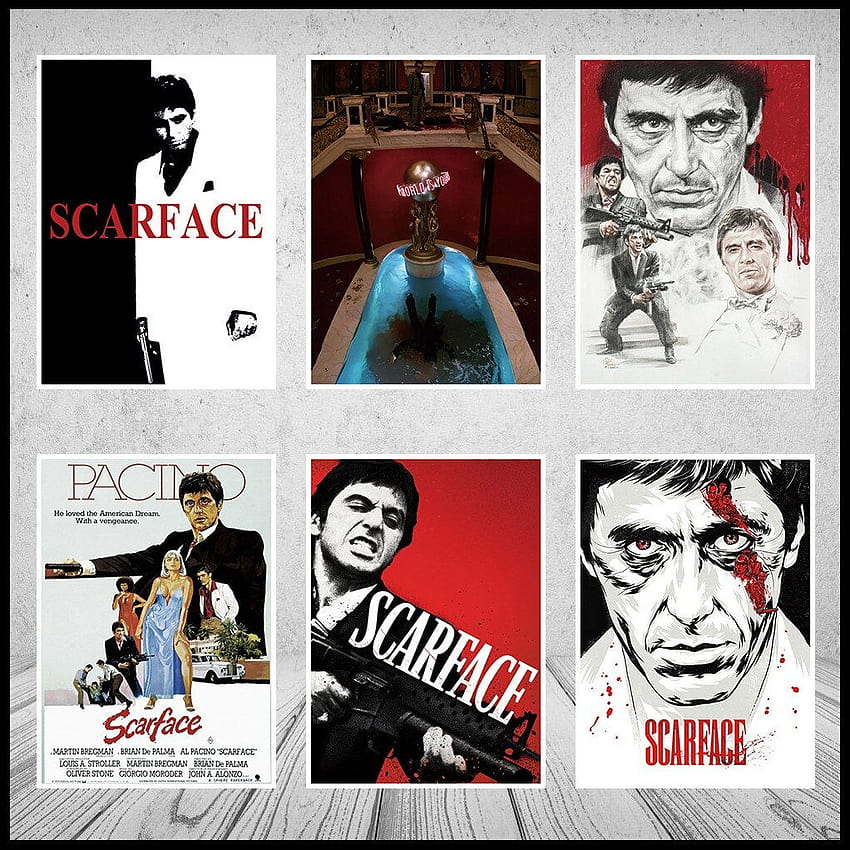 Al Pacino Scarface Movie Poster White/yellow Kraft Paper Bar Cafe Decoration 42x30cm, scarface poster HD phone wallpaper