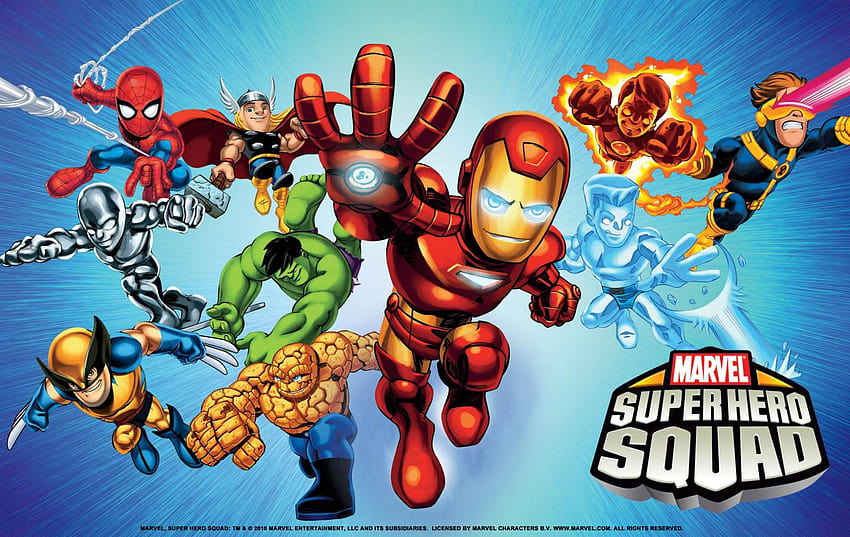 MARVEL SUPER HERO SQUAD online superhero hero heroes 1mshs action, super hero squad characters HD wallpaper