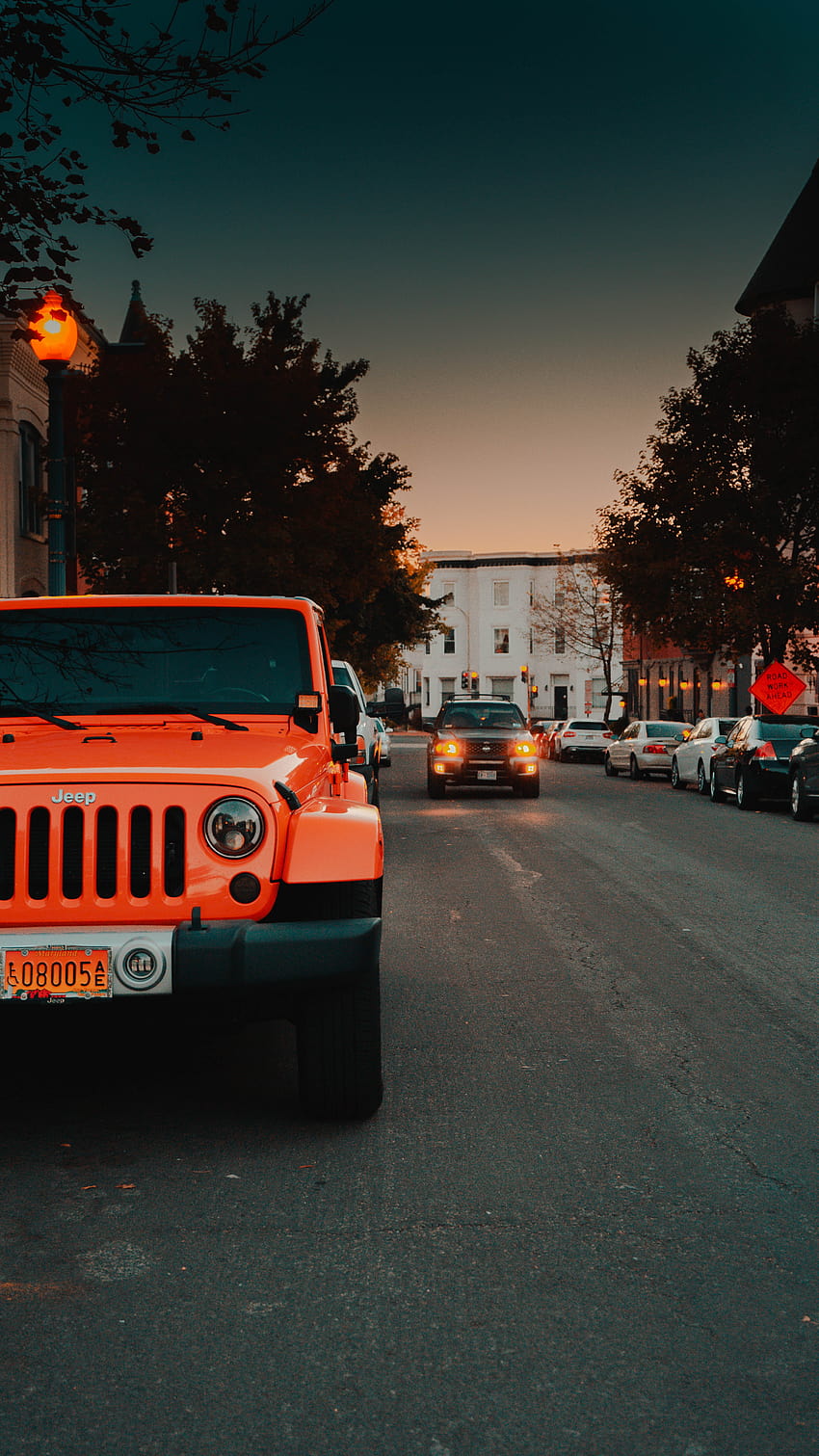 Jeep, Fahrzeug, Auto, Transport, Jeep Wrangler, Transportmittel, Himmel, Jeep, Straße, Geländewagen, Automobil-Außenbereich, ästhetischer Jeep HD-Handy-Hintergrundbild