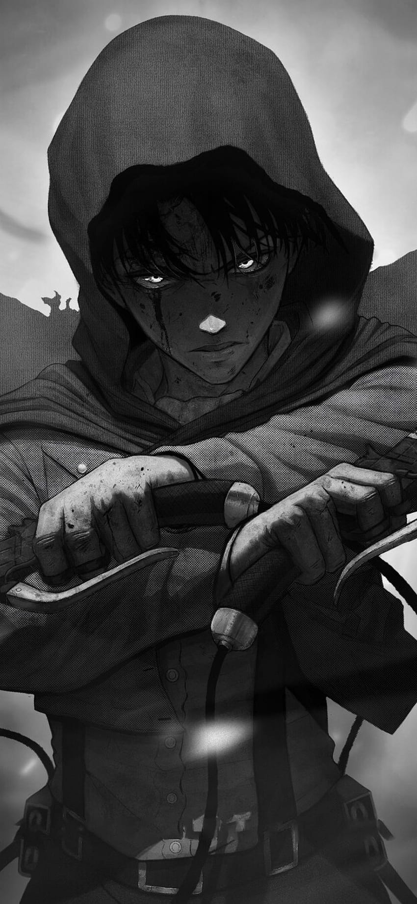 1125x2436 Levi Ackerman Monochrome Iphone XS,Iphone 10,Iphone X , Anime , and Backgrounds, attack on titan phone HD phone wallpaper