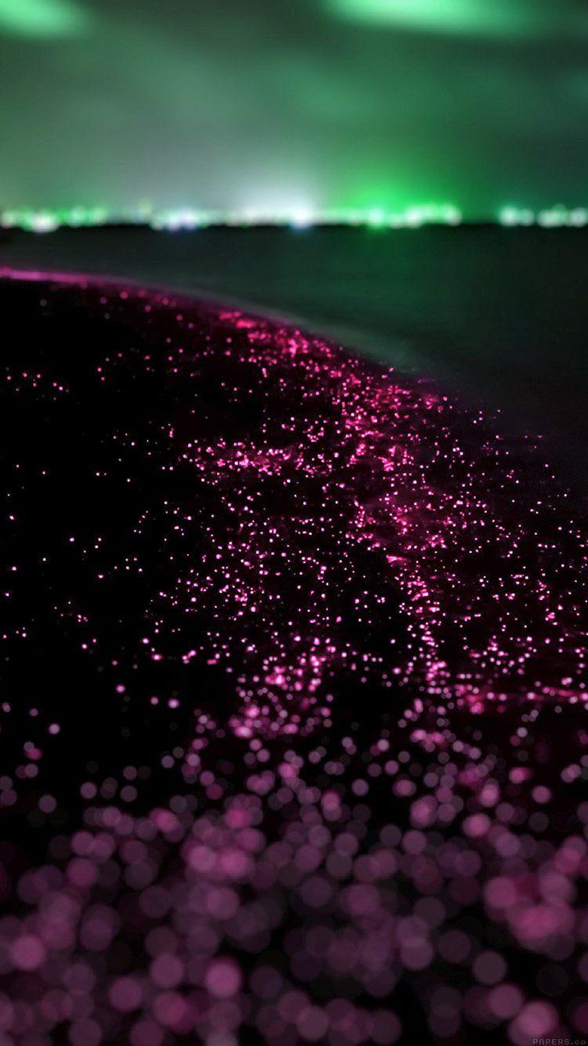 Bioluminescencja. Oświetlenie planktonu na Malediwach. Wiele par Tapeta na telefon HD