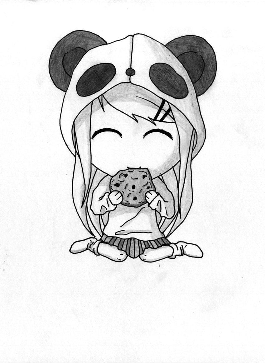 easy panda girl drawing HD phone wallpaper