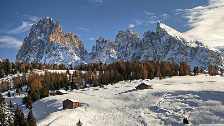 Mountain View, Winter Ultra Backgrounds, alpine winter HD wallpaper