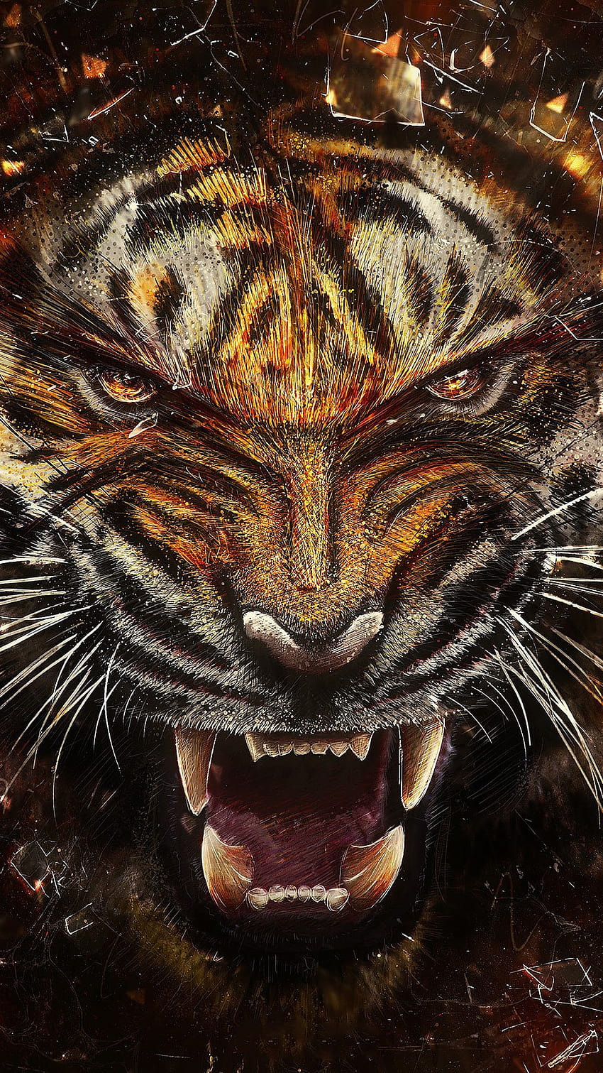 Tiger Growl, tigers mobile HD phone wallpaper