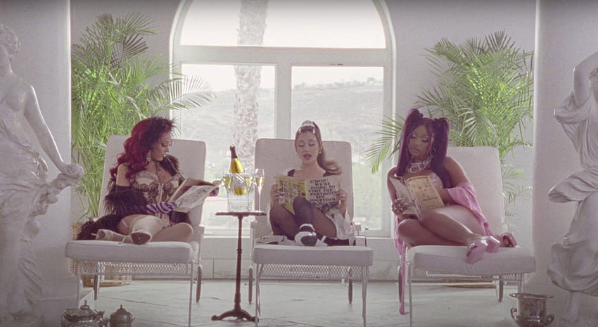 Ariana Grande, Megan Thee Stallion, and Doja Cat Drop “34+35” Music Video, doja cat and megan HD wallpaper