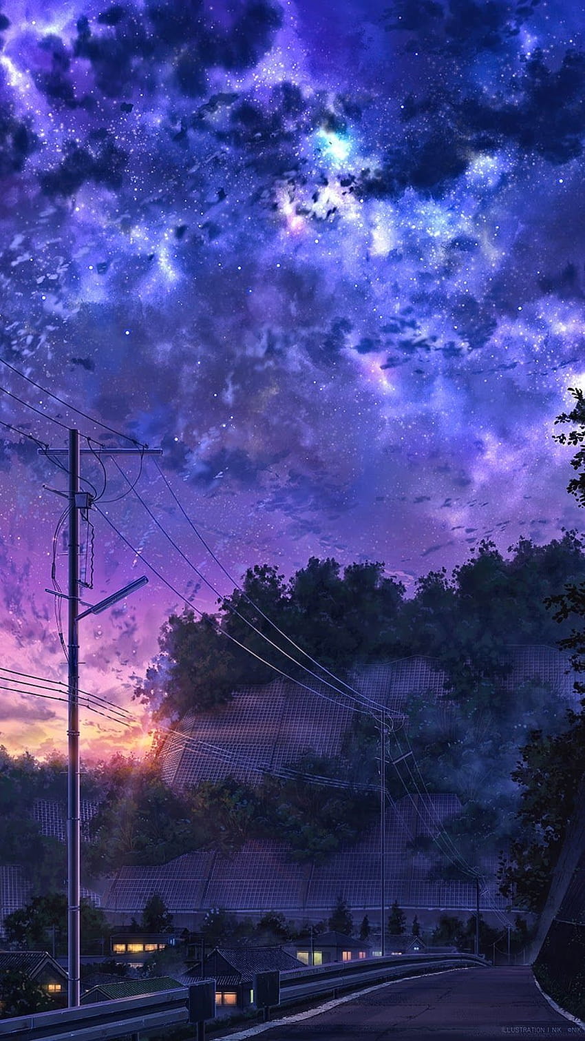 Stille Nacht im Jahr 2020, Anime Landschaft iPhone HD-Handy-Hintergrundbild