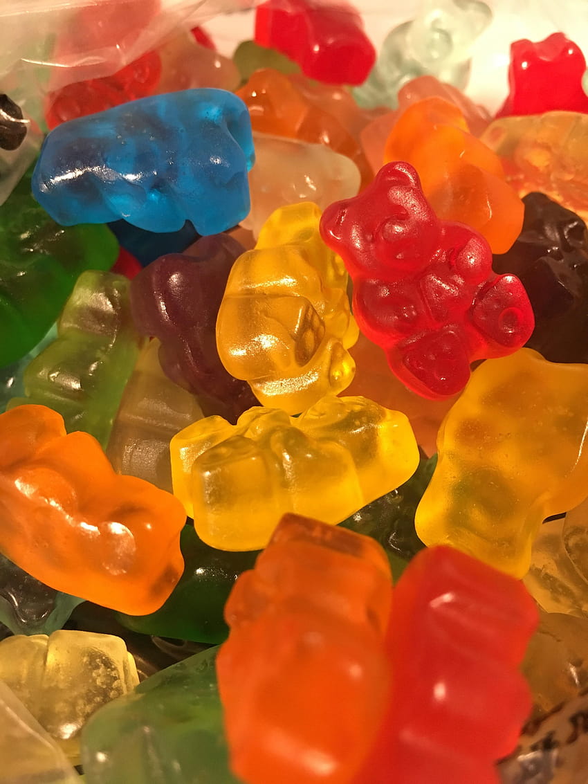 I ate] Gourmet Gummy Bears Food Recipes, rainbow ice cream with gummy bears HD phone wallpaper