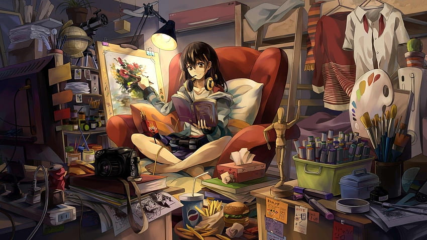 Anime Gamer, aesthetic anime room HD wallpaper