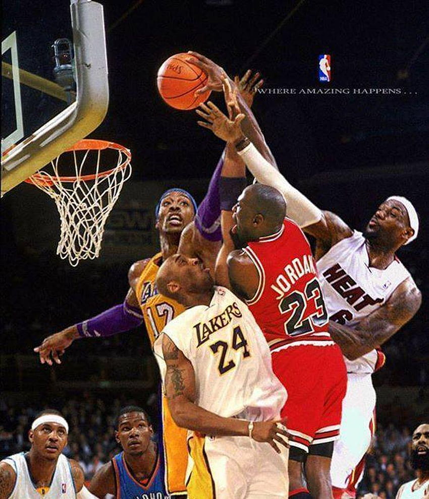GOAT Michael Jordan VS Kobe Bryant VS LeBron James VS Dwight Howard, kd michael jordan Papel de parede de celular HD