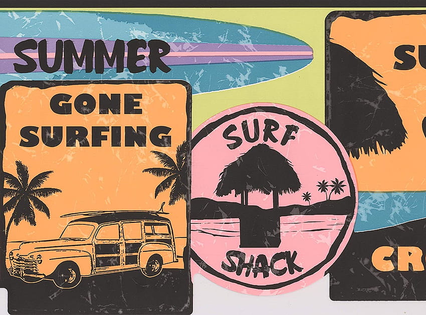 York Wallcoverings Retro Surf Signs Vintage Border for Surfer Teen Tamaño:9 by 5 Yards Roll 15 X 9 Suministros de pintura, herramientas y tratamientos de pared Bricolaje y herramientas arcadiawinds fondo de pantalla
