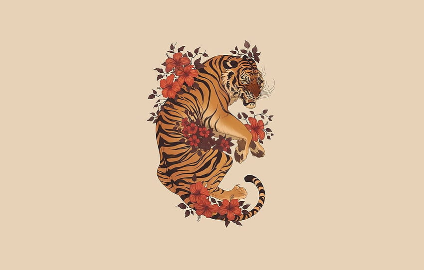 Minimalist Tiger, tiger tattoo HD wallpaper | Pxfuel