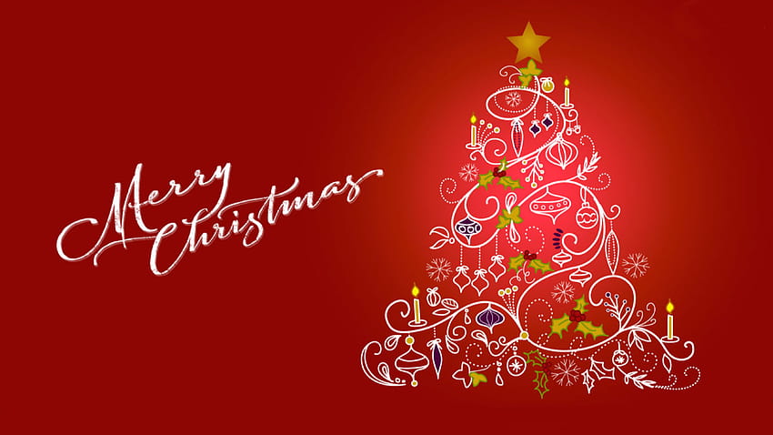Simple Merry Christmas, tree merry christmas HD wallpaper