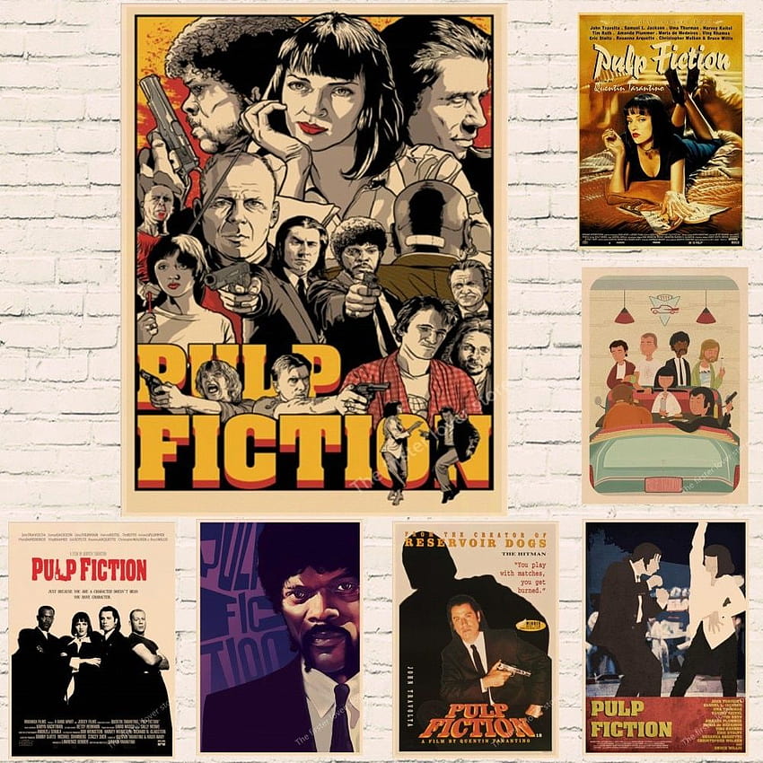 Pulp Fiction Classic Movie Poster Retro Kraft Bar Cafe Decorative, fifth element retro poster HD phone wallpaper
