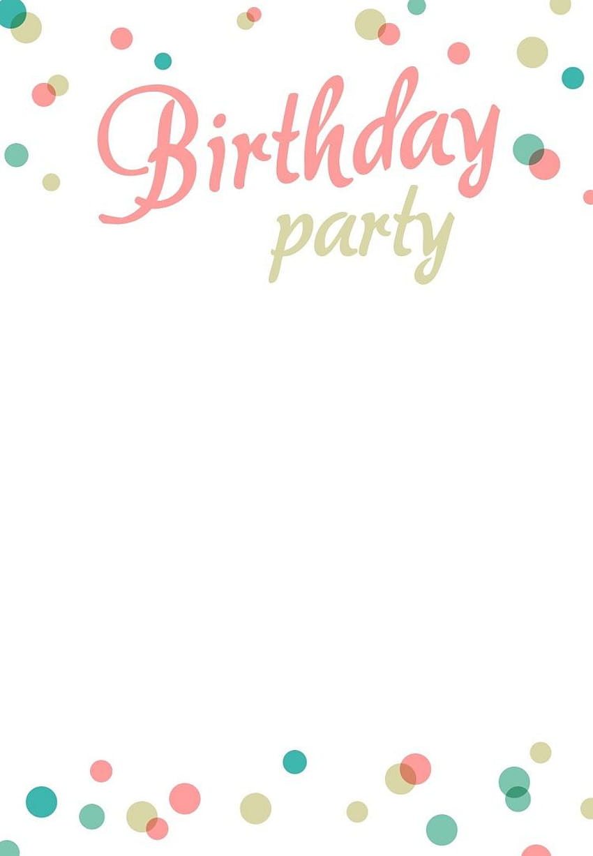 Birtay Party Invitation Template Blank, plain birtay HD phone wallpaper