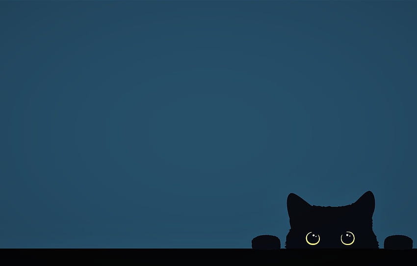 minimalizm, Kot, zabawny, sztuka cyfrowa, grafika, uroczy, minimalistyczny kot Tapeta HD