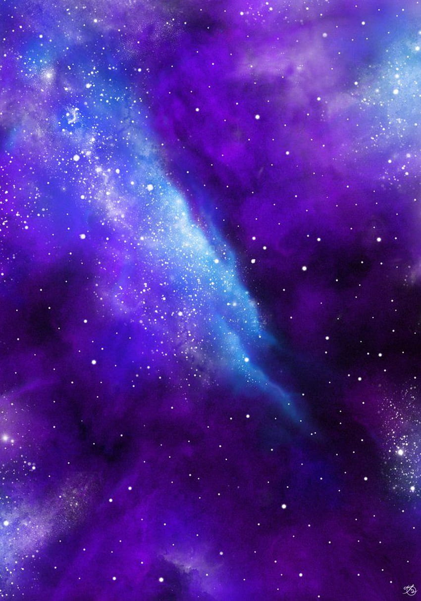 Violet nebula, aesthetic purple galaxy HD phone wallpaper