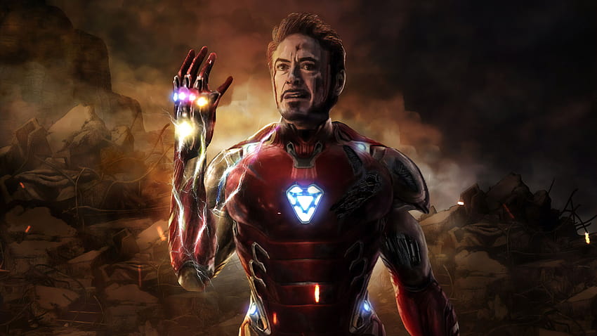 Iron Man Infinity Stones, iron man with infinity gauntlet HD wallpaper