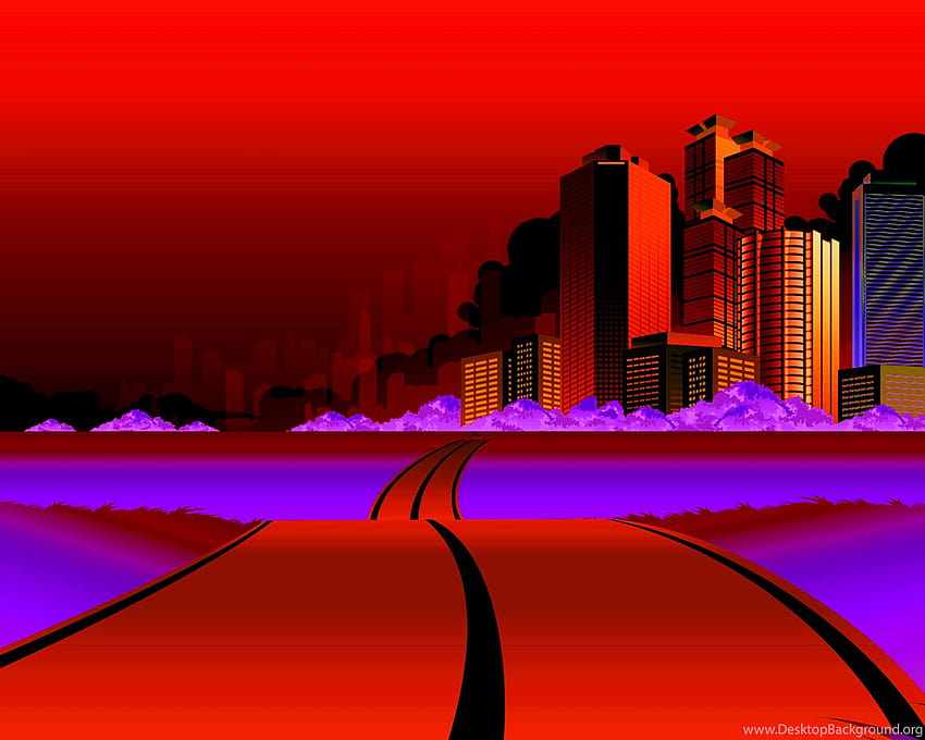 Vector City por Charlie Henson en s de DeviantArt, ciudad roja fondo de pantalla