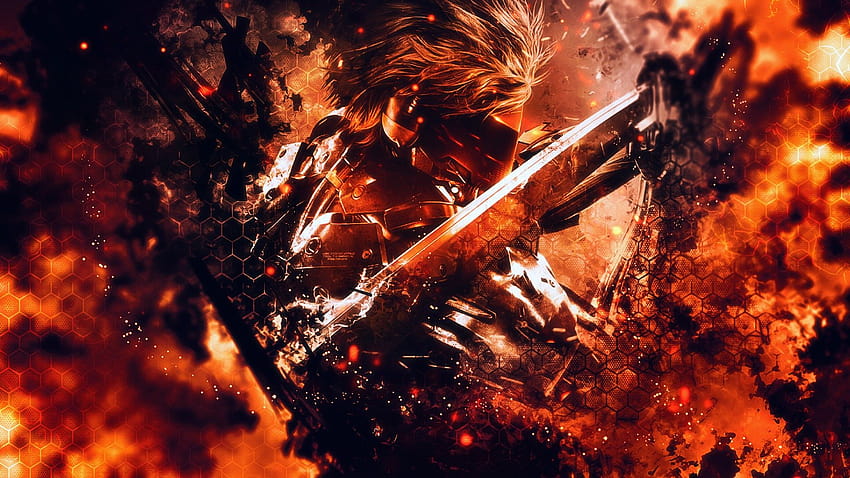 flames, Raiden, Metal Gear Rising Revengeance, MGR :: HD wallpaper