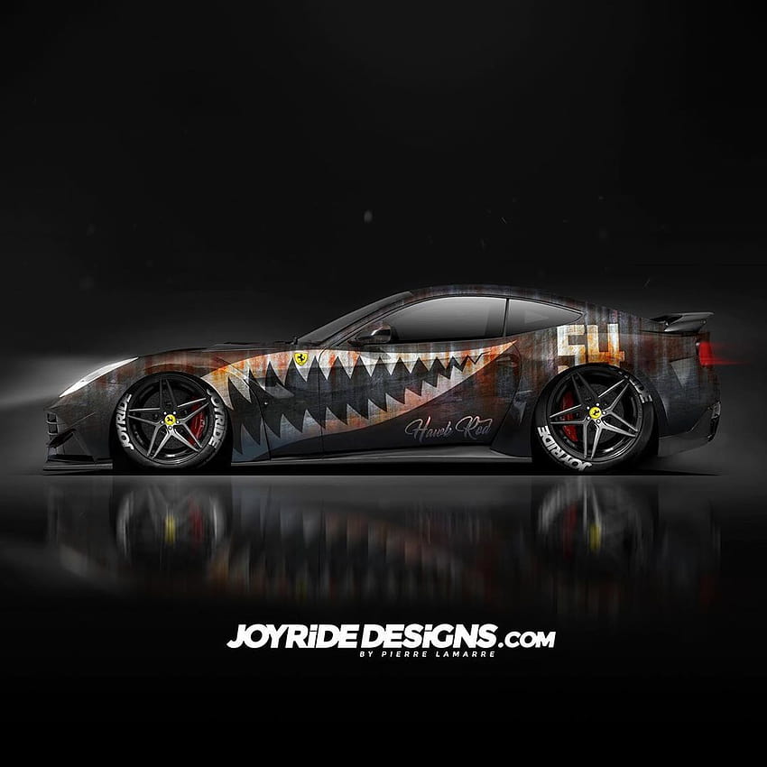 Yes!! Yet an other version of the Warhawk wrap design. I present the Hawk Rod Ferrari F12. Rusted, weathered, Rat Rod style!! …, car wrap HD phone wallpaper