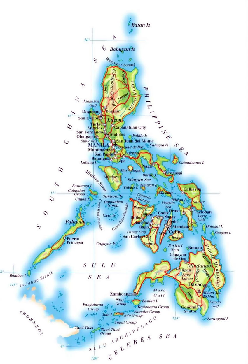 Karten von Philippinen, philippinische Karte HD-Handy-Hintergrundbild