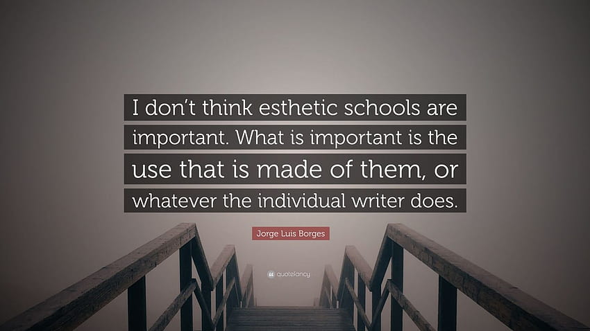 Jorge Luis Borges Quote: “I don't think esthetic schools are, gray esthetic HD wallpaper