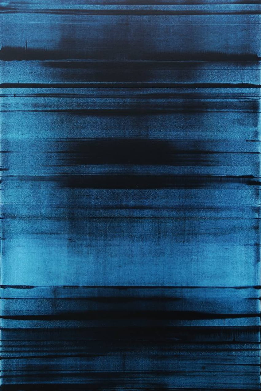 BLUE FREQUENCY Gemälde von Inez Froehlich, Yves Klein iPhone HD-Handy-Hintergrundbild