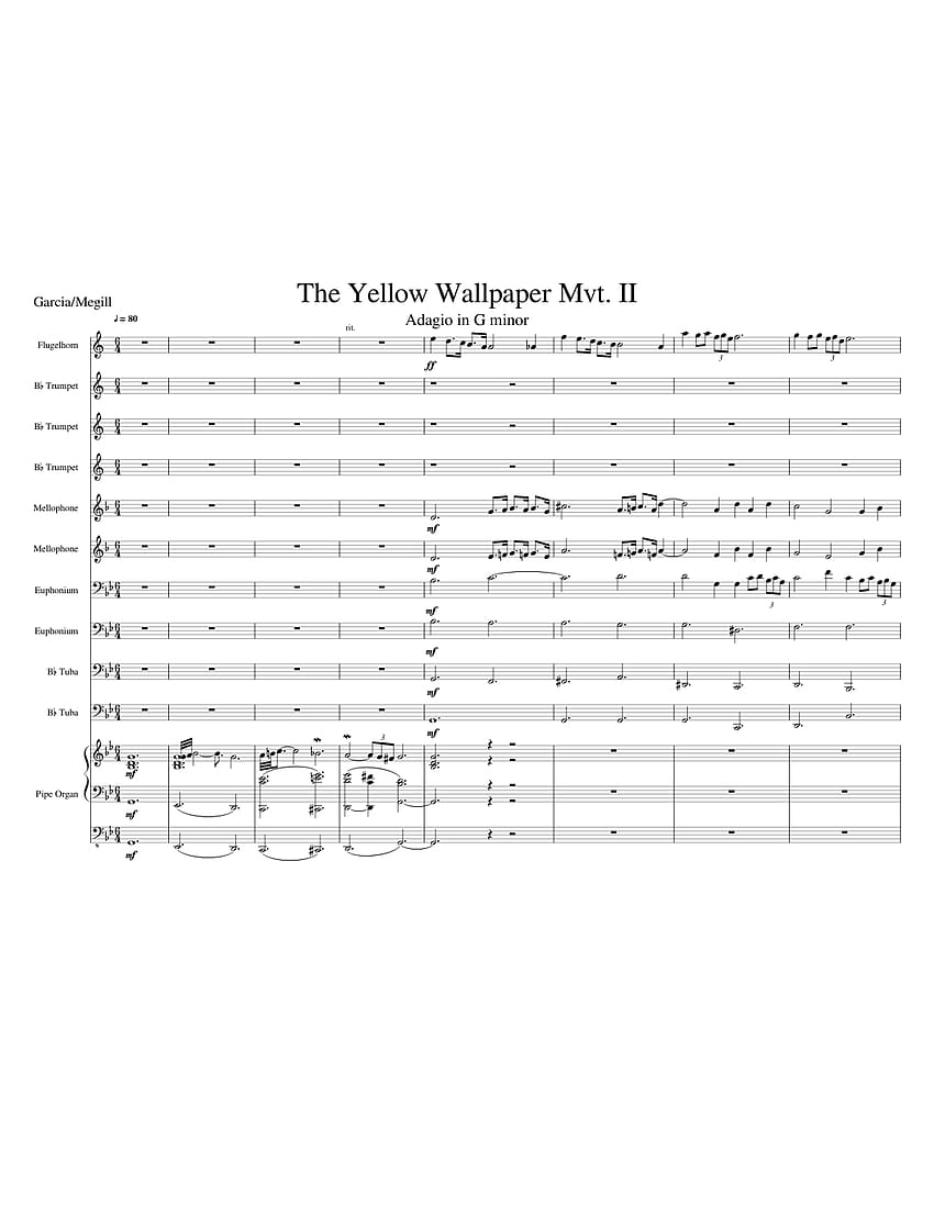The Yellow Mvt. II Sheet music for Trumpet HD phone wallpaper