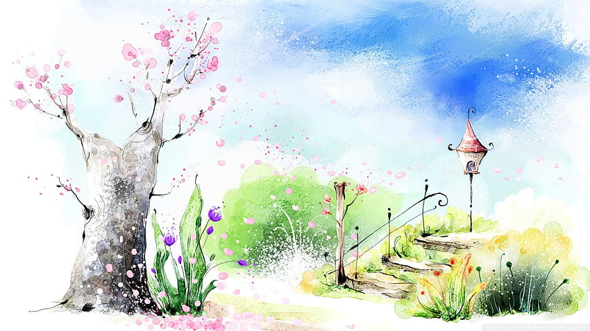 Spring Art Ultra Backgrounds ... wide, artistic spring HD wallpaper