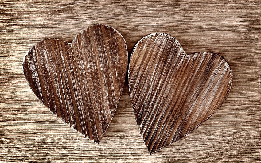 Hearts, rustic valentines day HD wallpaper