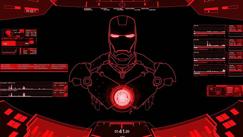 Rainmeter Ironman red theme [1680x1050] for your , Mobile & Tablet, iron man red HD wallpaper