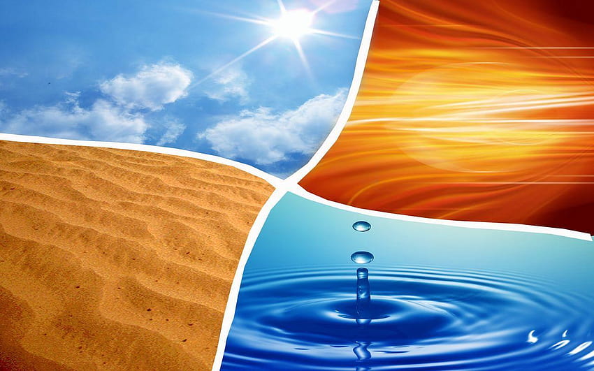 The Four Elements air, fire, earth, water and HD wallpaper