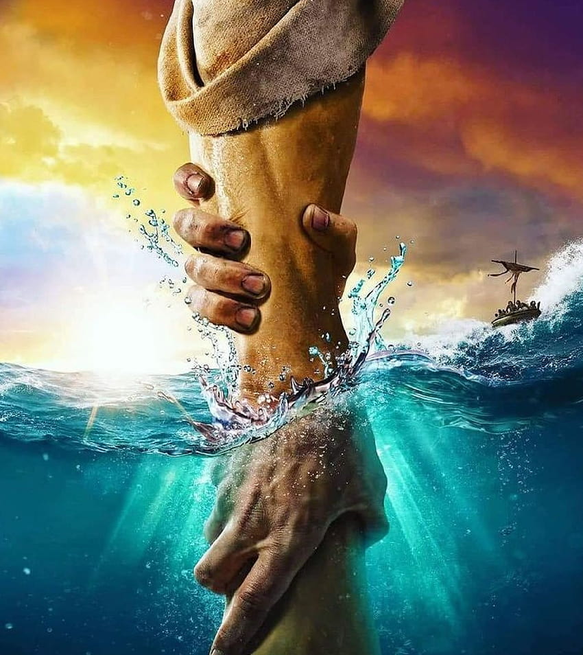 Er wird kommen und dich retten, Jesus Hand HD-Handy-Hintergrundbild