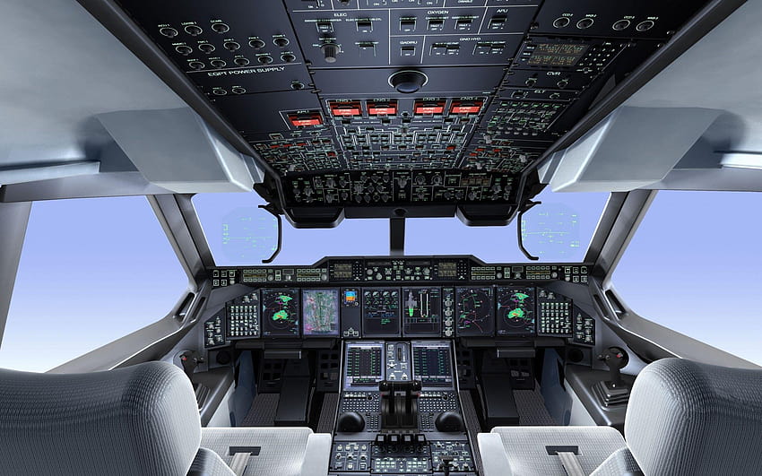 Cabina del Airbus A380 6, cabina del fondo de pantalla