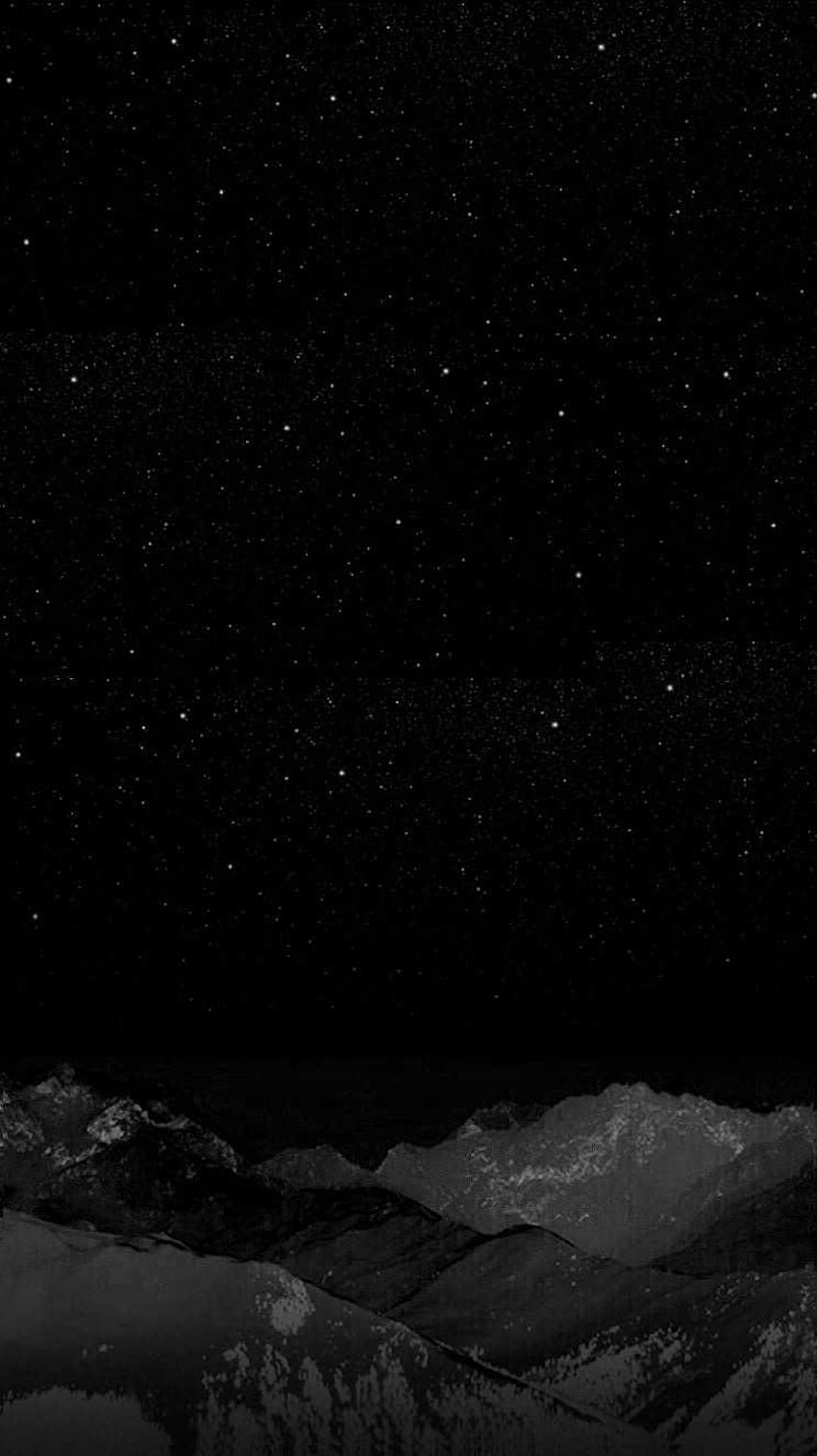 Black Night Stars Winter Mountain Iphone Clean HD phone wallpaper
