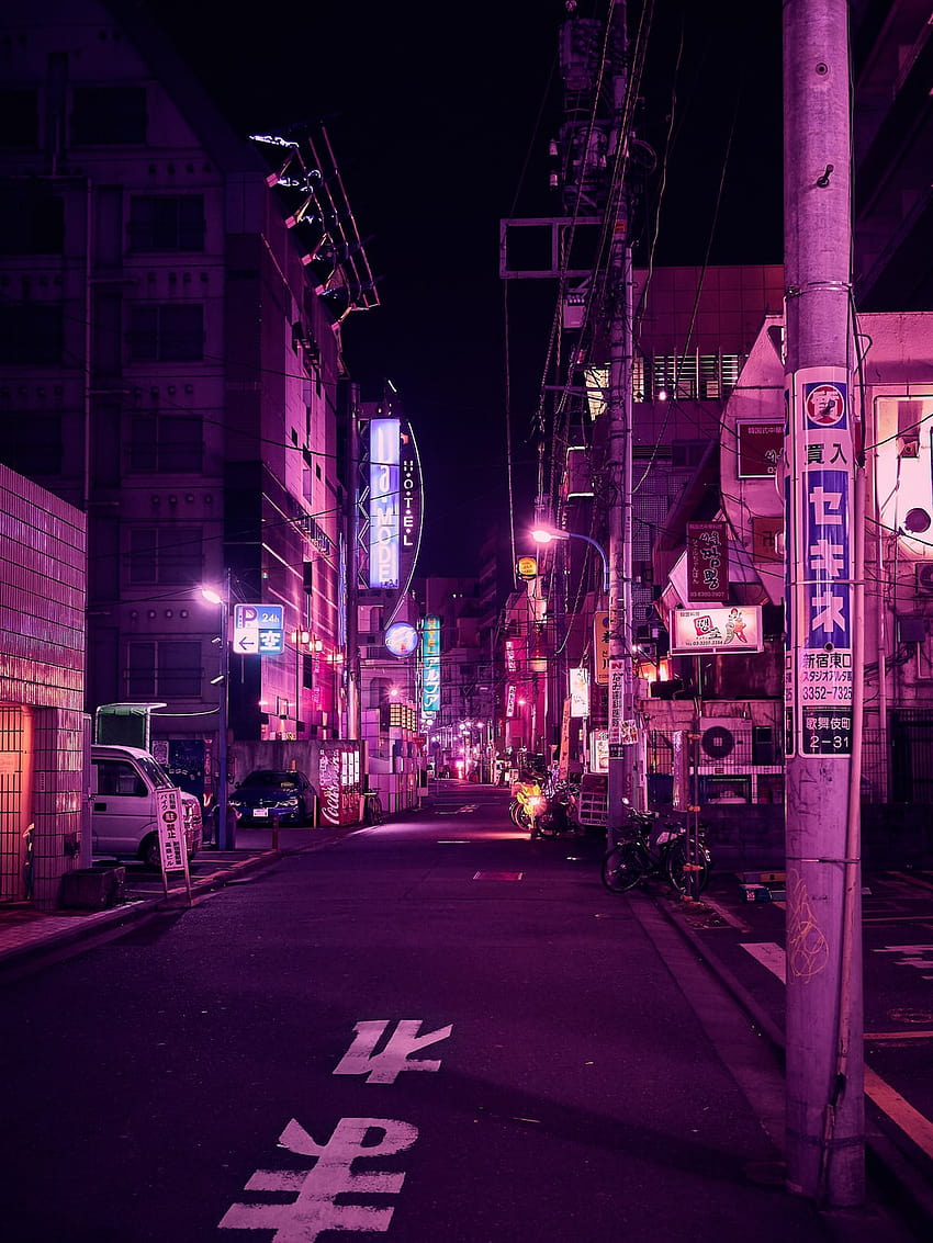 50 Neon City, 일본 도시 네온 애니메이션 HD 전화 배경 화면