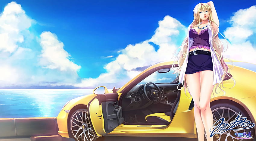 Anime Girls And Cars, anime cars HD wallpaper | Pxfuel