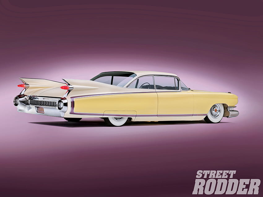 1959 Cadillac Coupe Deville and Backgrounds HD wallpaper