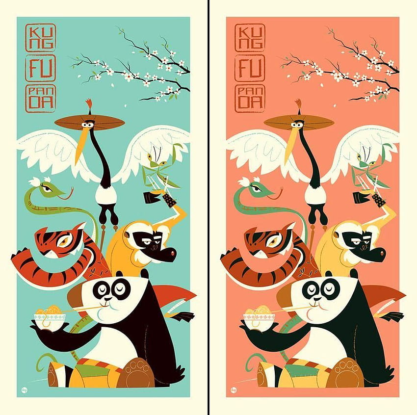 The Blot Says...: Kung Fu Panda Siebdruck von Dave Perillo, steinsaurer Panda HD-Hintergrundbild