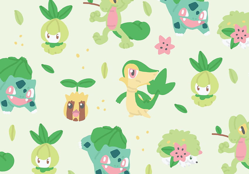 Grass Type Pokemon Pattern, pokemon grass HD wallpaper