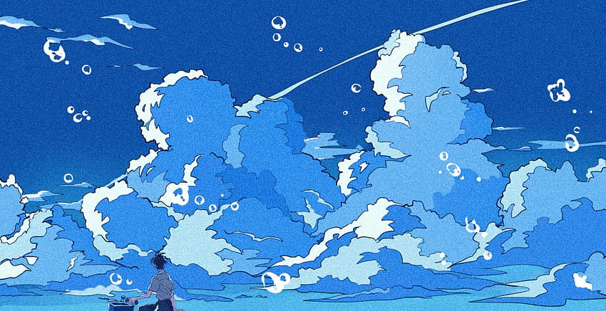 İlham, estetik mavi anime panosundaki Pin HD duvar kağıdı