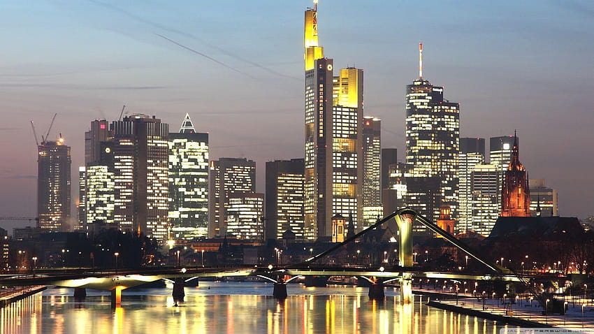 Skyline of Frankfurt am Main, Jerman Wallpaper HD