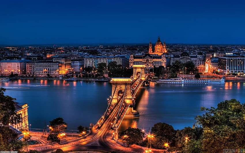 Chain Bridge Budapest Hungary, budapest winter HD wallpaper