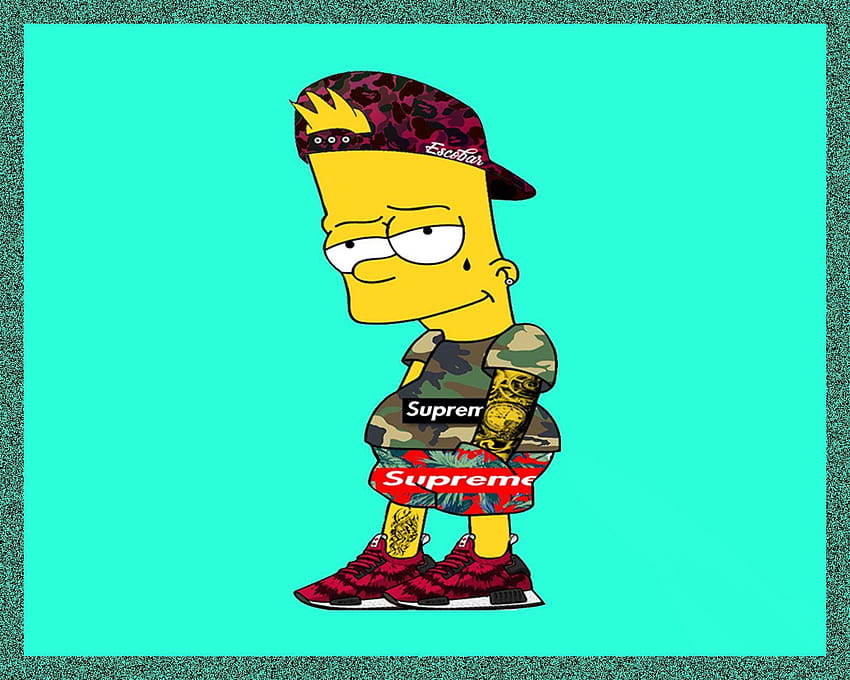 The hd wallpaper picture (Supreme Bart Simpson Gucci Wallpaper - Gucci Bart  Simpson Supreme) has been downloa…