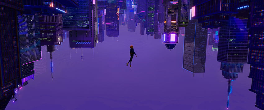 Modifica della combinazione di colori cyberpunk/retrò del popolare Spiderverse, città retrò Sfondo HD