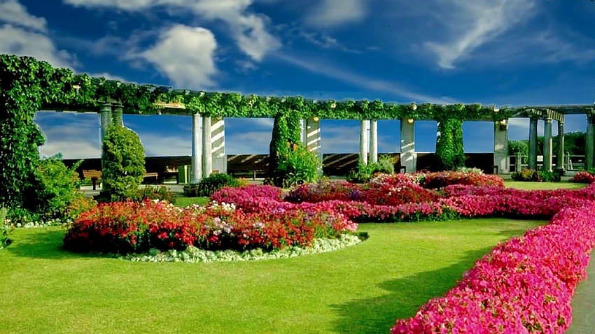 Vídeo de planos de fundo de jardim de flores, vídeo de paisagem de realeza papel de parede HD