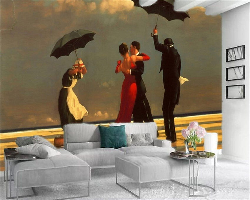 Klasik 3d romantik çift yağmurda dans ediyor özel romantik aşk ipek, odamda dans ediyor HD duvar kağıdı