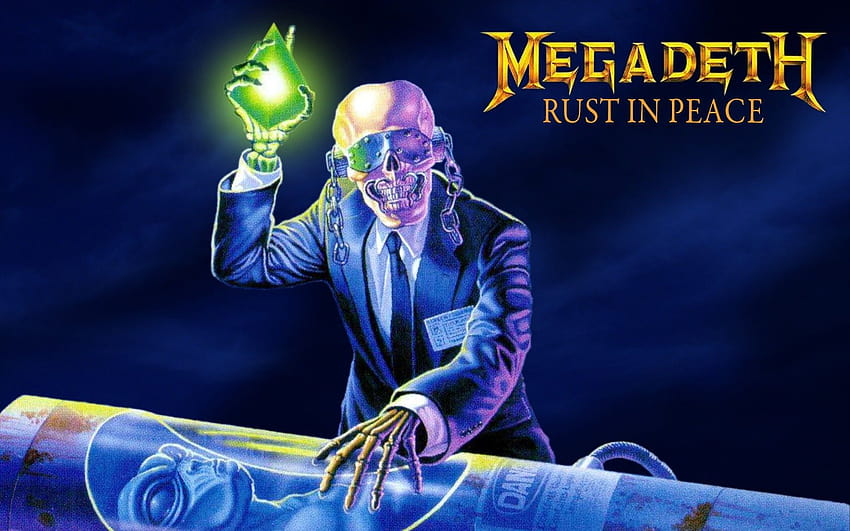 : band, metal music, 90s, heavy metal, thrash metal, Rust in Peace, Vic Rattlehead, Megadeth, Big 4, Dave Mustaine, performance, stage 1680x1050, 90s music HD wallpaper